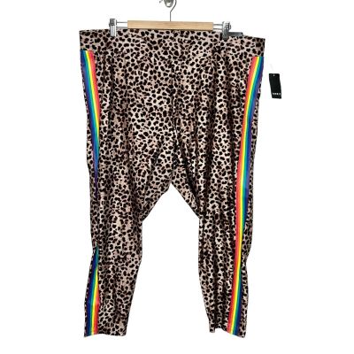 Torrid Liquid Leopard Print Side Rainbow Leggings Tan Women’s 4X Colorful Pride